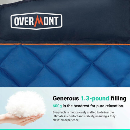 Overmont Extra grote dubbele campingstoel - 2-persoons comfortabele bankstoel Loveseat voor volwassenen - zware gazonstoelen met koeltas en wijnrekken - ondersteuning 800 lbs