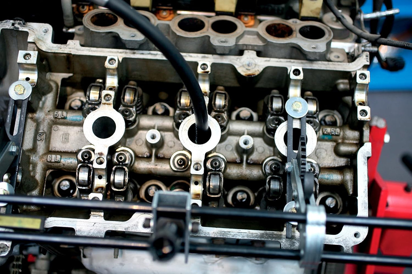 Klepverencompressor – Klepveerverwijderaar – Ventielveer Compressor – Klepveertool – Verbrandingskamerdruk Gereedschap – Universeel SOHC en DOHC – Inclusief 22 mm Persluchtadapter