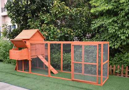 Wooden Chicken Coop with Run – Outdoor Animal House – 310x150x150cm - QUORE
