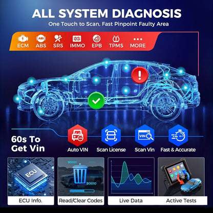 Autoscanner – Autodiagnoseapparaat – Diagnose Tool – Foutcode Uitlezer – Wi-Fi Verbonden – 20,32 Cm Touchscreen – 3000+ Tests