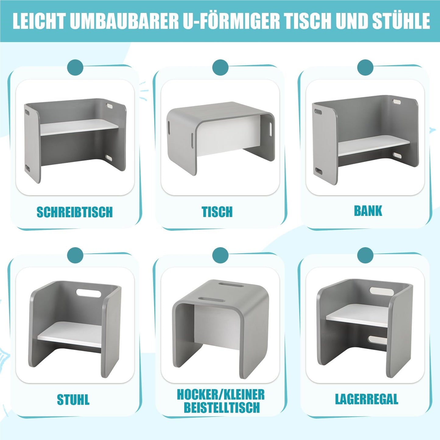 Kindermeubelset – Kinder Tafel – Kinder Stoelen – Kinderset – Kindertafelset – Berkenhout – Ruimtebesparend Ontwerp – Geschikt Voor 2-9 Jaar