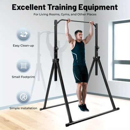 Adjustable Height Triangular Pull Up Station with Heavy-Duty Pull Up Bar - 199.58 KG Capacity, Door/Wall Mounted for home Gym Equipment, Sturdy Triangular Frame & Adjustable Height (161.85-249.94cm) for Pull-Ups, Chin-Ups, Di