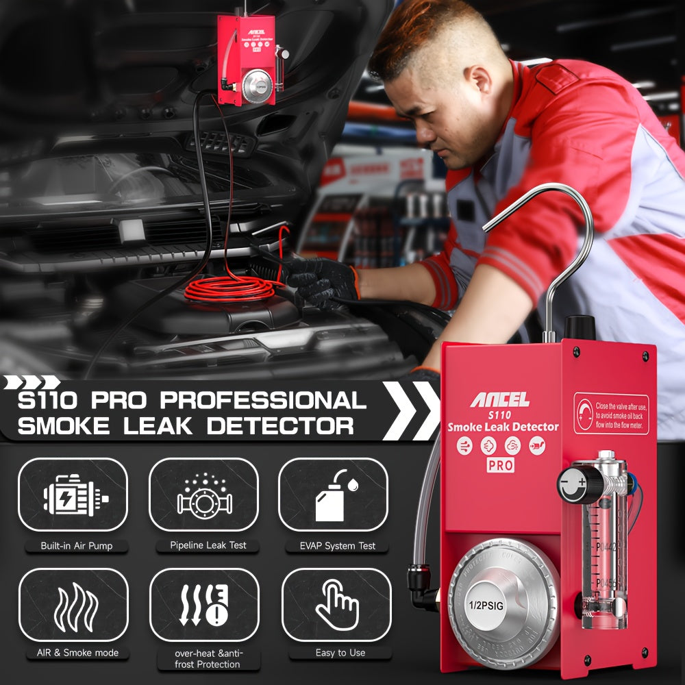 Rookmachine voor Lekdetectie – Rookgenerator – Lekkagetester – Diagnosetool – Luchtpomp – Instelbare Rookoutput – Oververhittingsbeveiliging
