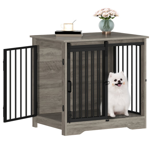 Hondenbench – Hondenkooi – Hondenhok – Hondenbench Meubel – Binnenbench – Schuifdeur – Anti-Knabbel – Ruimtebesparend – Licht Ivoorkleurig – Voor Kleine Honden
