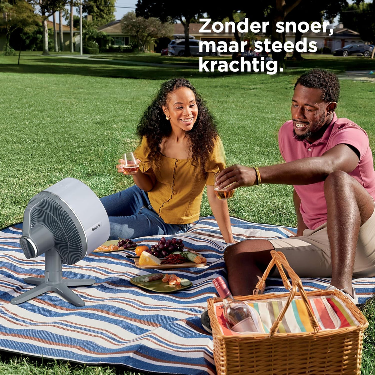 Shark FlexBreeze TableMate Snoerloze Ventilator Binnen & Buiten, Tot 24 Uur Gebruikstijd, Hoge Snelheid Koeling, 20 m Bereik, Stil & Duurzaam, 5 Snelheden, Oscillatie, Afstandsb., Wintermist FA150EU