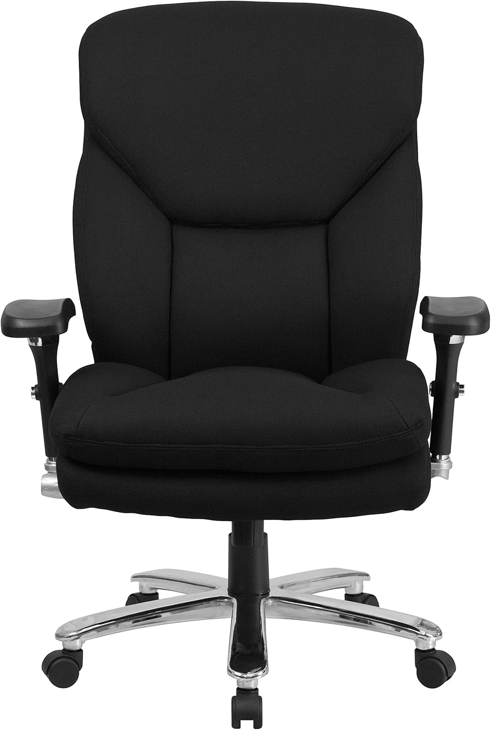 Flash Furniture HERCULES Serie 24/7 Intensief Gebruik Big & Tall 400 lbs. Beoordeelde Zwarte Stof Executive Ergonomische Bureaustoel met Lumbale Knop