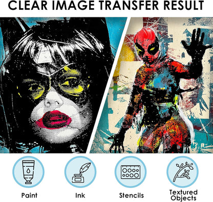 Gel Printing Plate Set - 5" x 7" gewaardeerd 6-pack herbruikbare gel plaat monoprinting tools, ideaal voor kaarten maken, journaling, scrapbooking, kunstlessen en prenten workshops