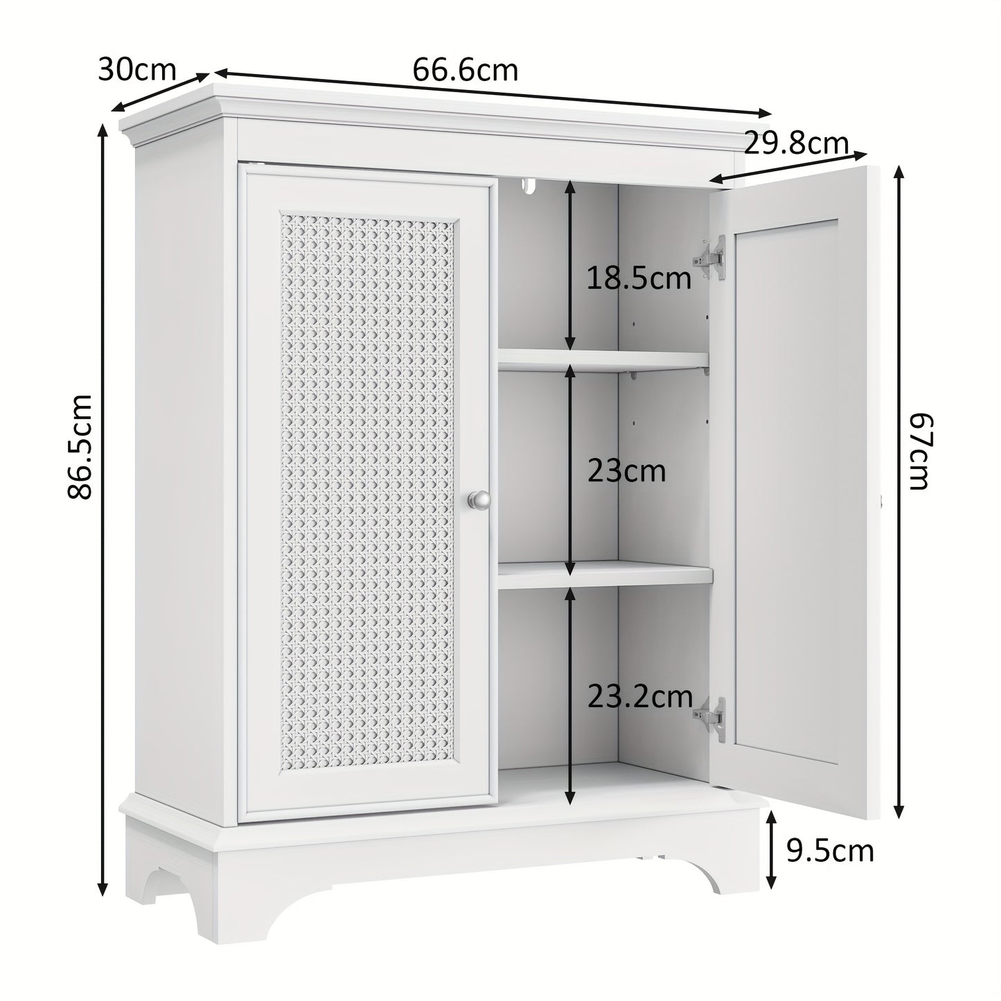 Floor-standing Bathroom With Storage Space, White Bathroom Cabinet With Basket Door And Adjustable Shelf, Independent Modern Bathroom Cabinet, Living Room, Kitchen