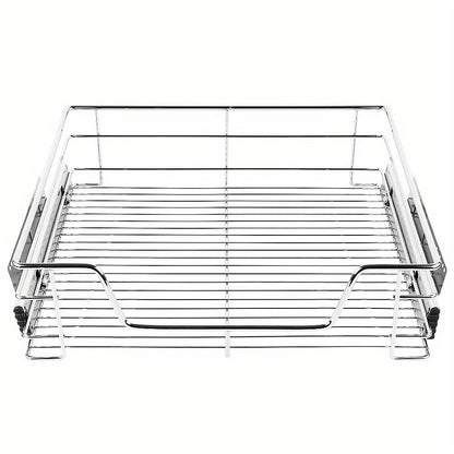 Ladeverdelersysteem – Lade Organizer – Uittrekbare Lade – Kast Organizer – Opbergmand – Verstelbare Hoogte 39/49 cm – Stevig Metaal Met Wit Coating