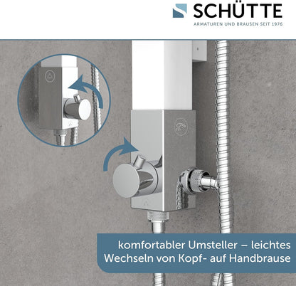 Hoga Schütte Madagaskar Douchesysteem, doucheset regendouche met hoofddouche en handdouche, doucheset voor hoofdhoofd, wit, één maat