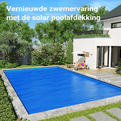 Wiltec solar zwembadfolie 4x6 m blauw 400µ, zwembadafdekking voor bescherming van het zwembadwater, afdekzeil voor zwembaden, solarzeil voor poolverwarming