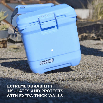 Coleman PRO Heavy-Duty geïsoleerde harde koeler met schouderriem | 24 L inhoud | Houdt ijs voor 3 dagen | Volledige schuimisolatie | Grote duurzame draagbare koelbox voor robuust buitengebruik en