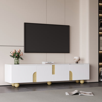 TV Meubel – TV Kast – TV Dressoir – TV Meubels – Televisiekast – Marmerlook Oppervlak – 180 cm Breed – MDF Met Houtfineer