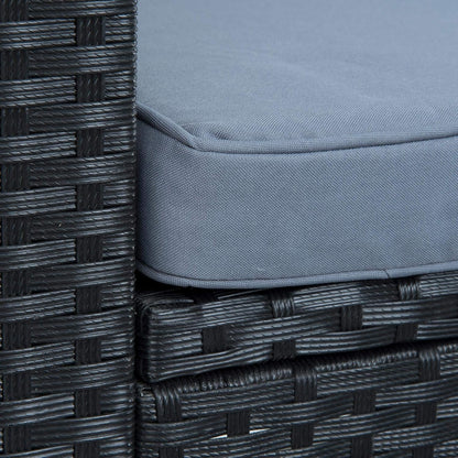 Estexo Rattan Lounge Seating Group, Poly Rattan Garden Furniture Set, 3 Seater Sofa, Sitting Area, Dining Area, Garden Set, Balcony Set (Black) - QUORE