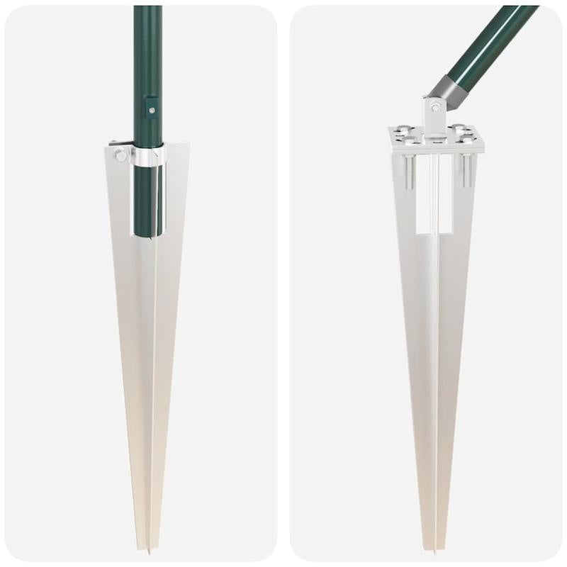 Tuinpalen – Hekpalen – Omheiningspalen – Tuinafzetting – Tuinpalen Set – Gegalvaniseerd Staal – 180 cm – 32 mm – Stevig en Duurzaam – Makkelijk te Installeren – Groen – Set van 7