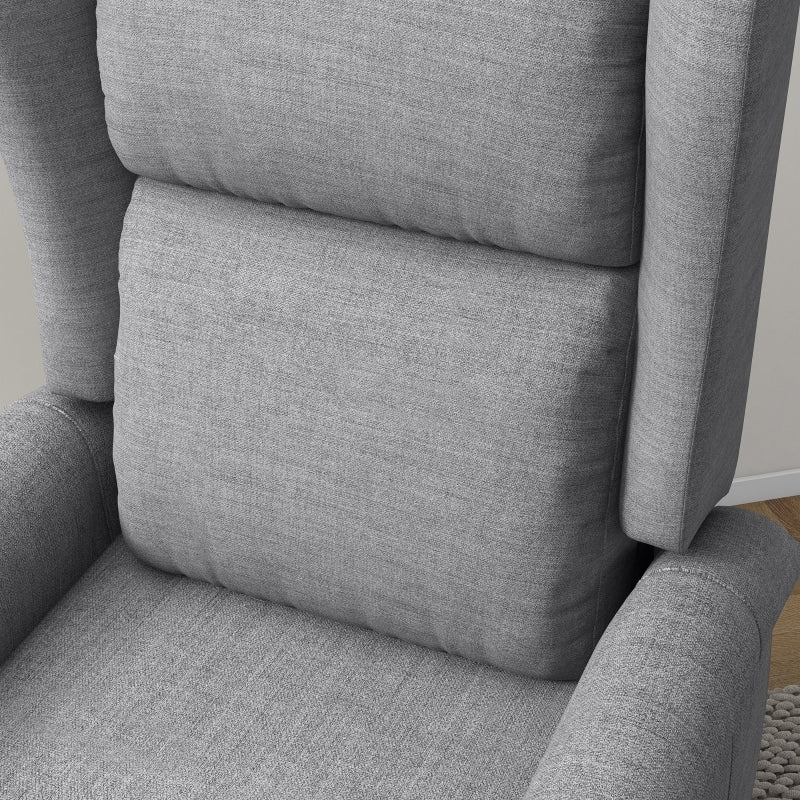 Relaxfauteuil – Relaxstoel – Zetel – Loungefauteuil – TV Fauteuil – Met Opsta-ondersteuning – Verstelbare Rugleuning – Max. 200 kg – Compact Grijs
