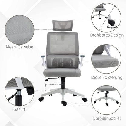 Bureaustoel – Bureaustoelen – Kantoorstoel – Office Chair – Draaistoel – Verstelbare Hoofdsteun – Mesh Rugleuning – Kantelfunctie – Tot 120 kg