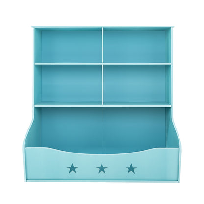 Boekenkast – Boekenrek – Opbergkast – Wandplank – Tijdschriftenrek – 3-laags – Lichtblauw – Duurzaam Kunststof – 30 Kg Draagkracht Per Plank
