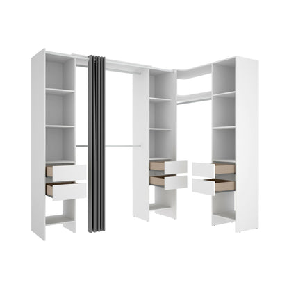 Large Alanno Wardrobe, Bedroom Storage Cabinet, Clothes Cabinet, Hanging Wardrobe, 234x141x205 cm, Available in 2 Colors