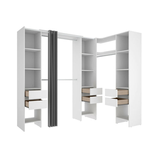 Large Alanno Wardrobe, Bedroom Storage Cabinet, Clothes Cabinet, Hanging Wardrobe, 234x141x205 cm, Available in 2 Colors