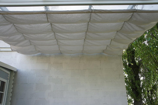 Chalet et Jardin - 12-806009 – overkapping voor terras, schuifspanning voor dak, katoen – ecru