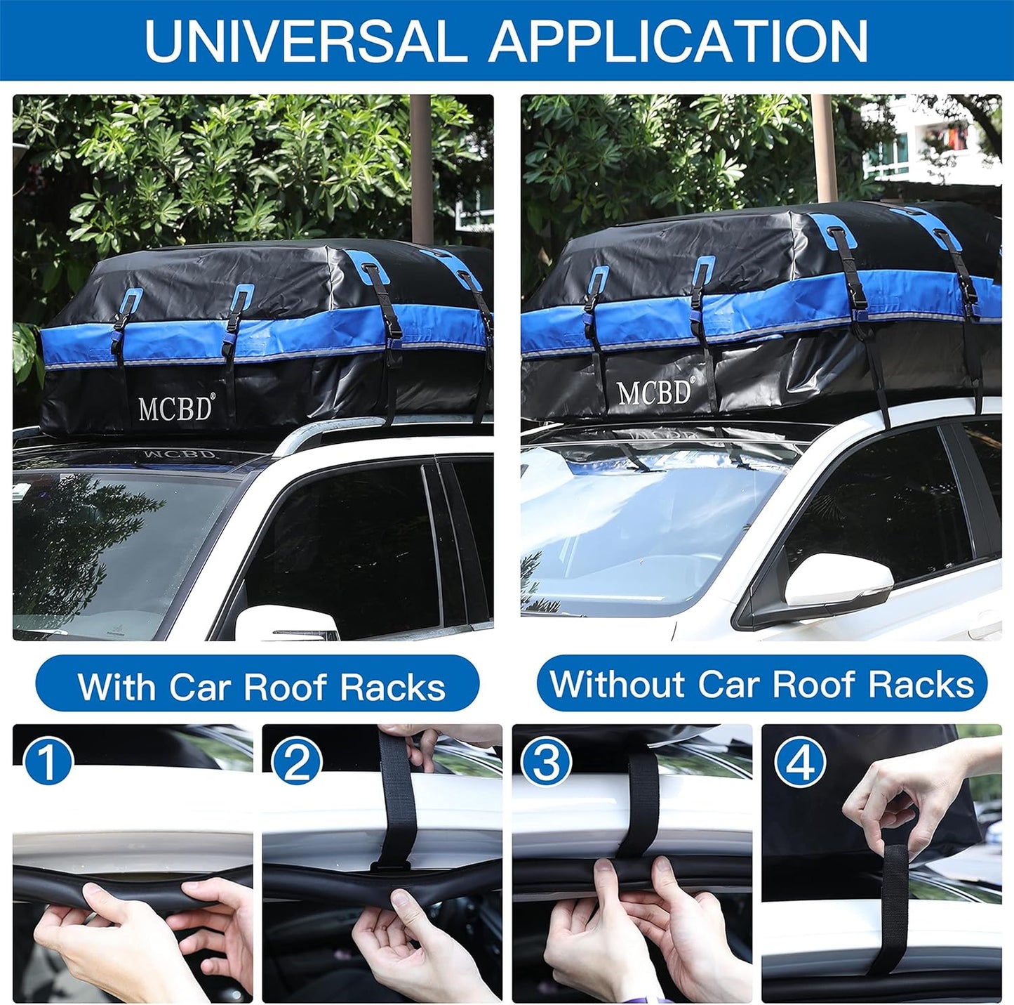 Autodaktas – Dakkoffer – Daktas – Dakbagagezak – Bagagebox – 26 Kubieke Voet Waterdicht – 10 Versterkte Riemen + 6 Deurhaken