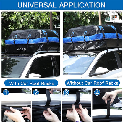 Autodaktas – Dakkoffer – Daktas – Dakbagagezak – Bagagebox – 26 Kubieke Voet Waterdicht – 10 Versterkte Riemen + 6 Deurhaken