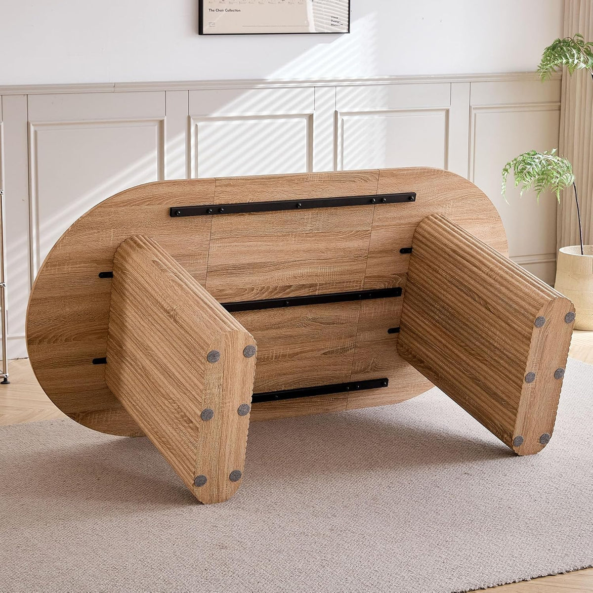 Grote Ovale Eettafel – Ovale Tafel – Keukentafel – Werktafel – Vergadertafel – MDF Houtlook – 180 x 90 cm – Rustiek & Stevig Ontwerp