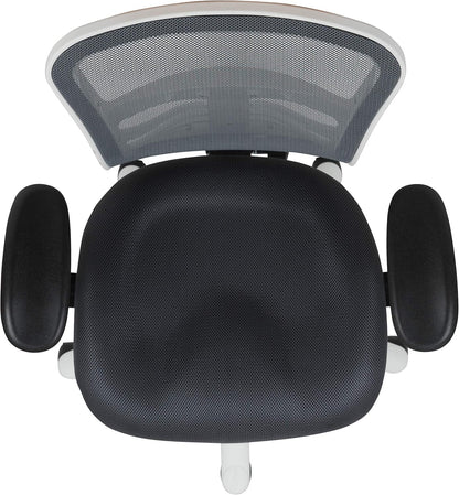 Flash Furniture Bureaustoel, schuimgaas, metaal, kunststof, hout, zwart, 68,58 x 64,77 x 112,4 cm