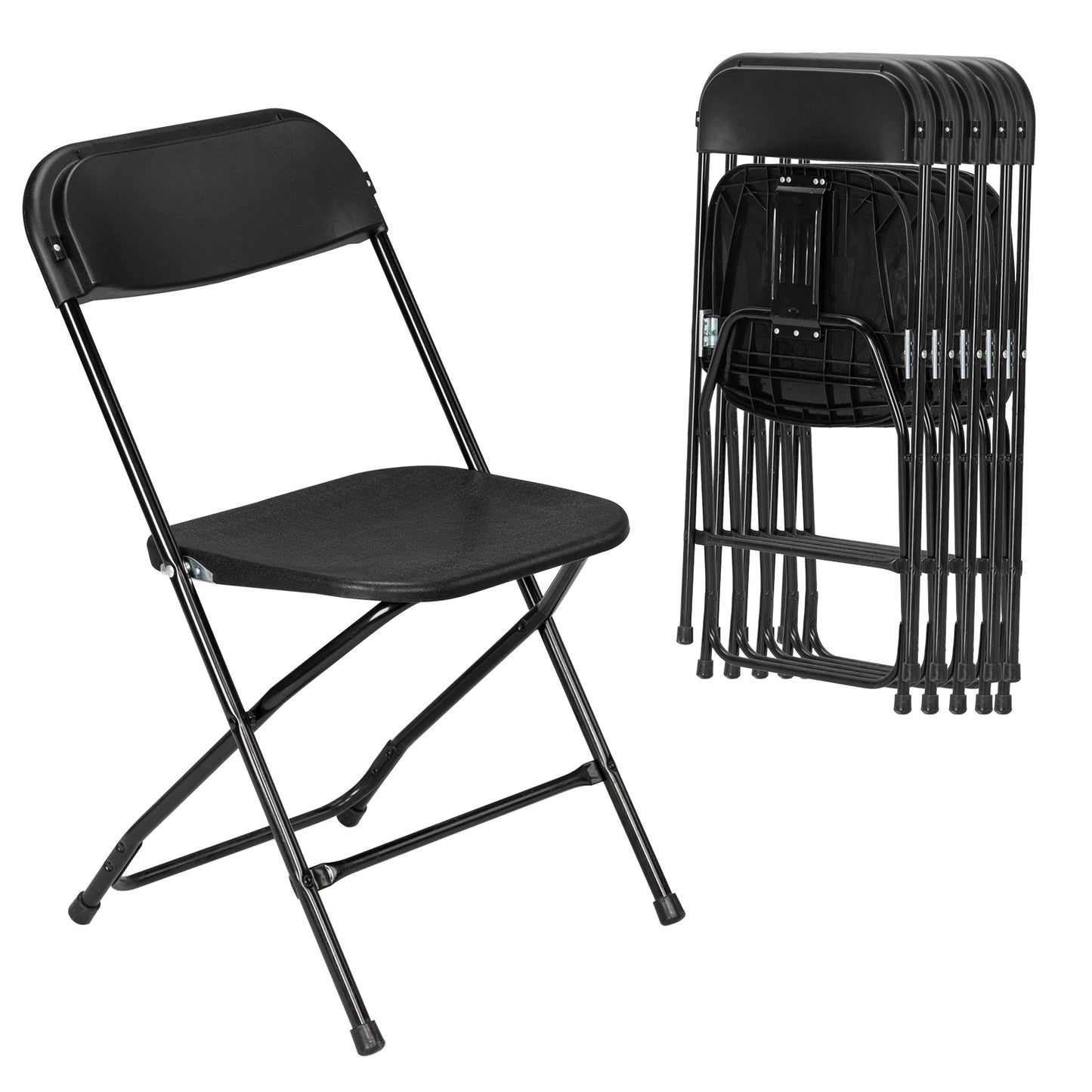 Inklapbare Kunststof Stoelen – Opvouwbare Stoelen – Vouwstoelen – Tuinstoelen – Draagbare Stoelen – Set Van 8 Zwart – Duurzaam Kunststof – Compact Opbergen