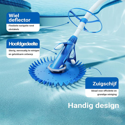 Wiltec automatische zwembadreiniger incl. 12 slangen, bodemzuiger voor het reinigen van zwembaden en pools, zwembadzuiger voor onderhoud en reiniging