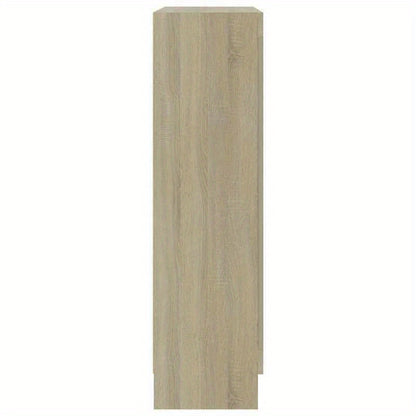 Vitrinekast – Opbergkast – Glazen Kast – Displaykast – Showkast – 82,5x30,5x115 cm – Massief Hout en Metaal – Stijlvol Europees Design