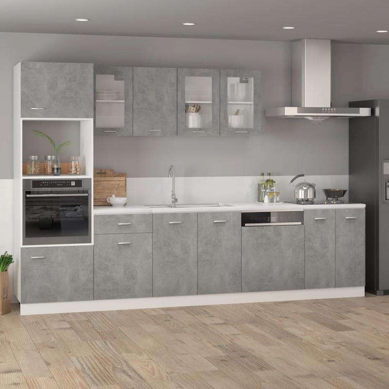 Onderkast – Opbergkast – Kastje – Ladekast – Dressoir – Betongrijs – Hardhout – 60x46x81,5 cm – Industrieel Design