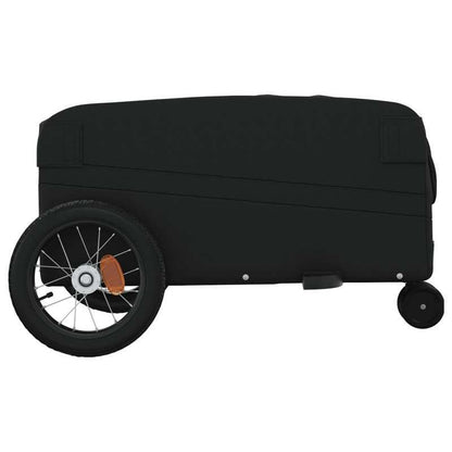 Fietskar – Fietstrailer – Bakfiets – Kinderkar – Bagagetrailer – Zwart – Stalen Frame – Max. 30 kg Laadvermogen
