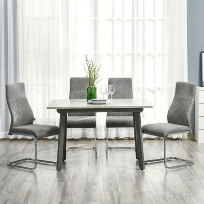 Velvet Eetkamerstoelen – Fluwelen Stoelen – Design Stoelen – Comfortabele Stoelen – Eetkamerstoelen Set Vier – Stevig Stalen Frame – Zachte Velvet Bekleding – 45x61x98 cm – Modern Design