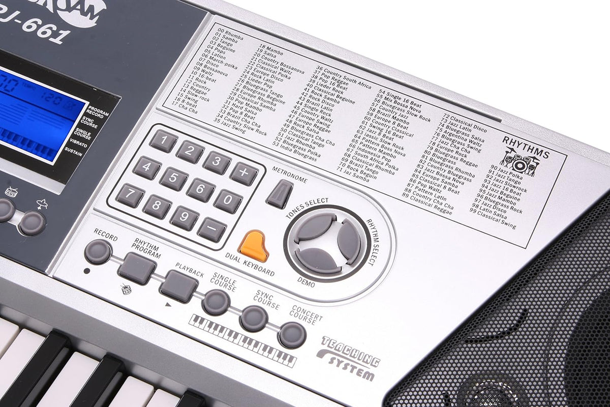 Keyboard – Digitale Piano – Toetsenbord – Elektrische Piano – Piano Keyboard – Grijs – 61 Full-Size Toetsen – Inclusief Standaard, Pianobank En Koptelefoon