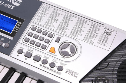 Keyboard – Digitale Piano – Toetsenbord – Elektrische Piano – Piano Keyboard – Grijs – 61 Full-Size Toetsen – Inclusief Standaard, Pianobank En Koptelefoon