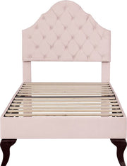 Enkel bed,Gemakkelijke montage, 90*200cm Gestoffeerd bed met lattenbod en hoofdeinde, Gestoffeerd bed met in hoogte verstelbaar hoofdeinde, Jeugdbed, Houten lattensteun, Fluweel, roze