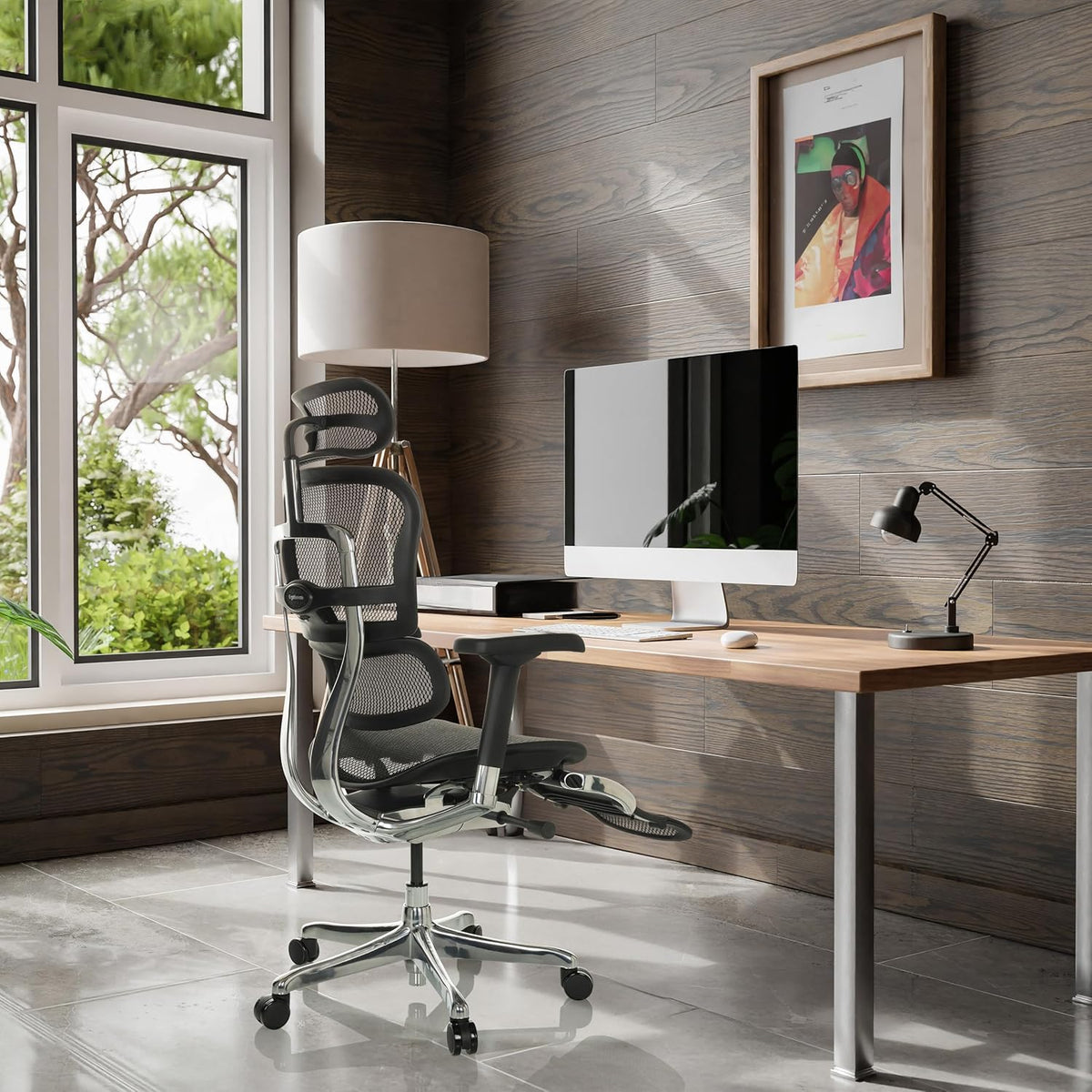 hjh OFFICE Bureaustoel ERGOHUMAN Plus LEGPRO I hoogwaardige bureaustoel met ergonomische rugleuning, zwart, 652298