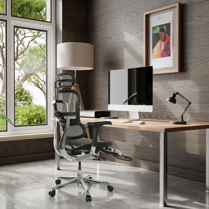 hjh OFFICE Bureaustoel ERGOHUMAN Plus LEGPRO I hoogwaardige bureaustoel met ergonomische rugleuning, zwart, 652298