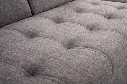 Corner Sofa with Sleeping Function and Practical Bed Drawer - Comfortable Sofa Bed L Shape 264x165cm with Movable Headrests, Folding Sofa Bianco Grey, Sofa Right - QUORE