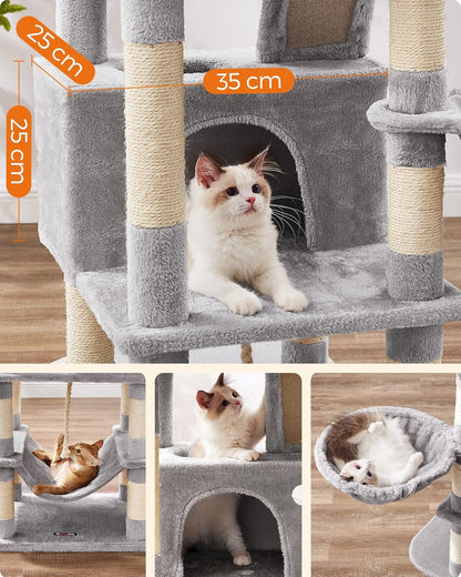Kattenkrabpaal – Kattenboom – Krabpaal – Kattenhuis – Kattenmeubel – Ruim 168 cm Hoog – 13 Krabpalen Met Sisal