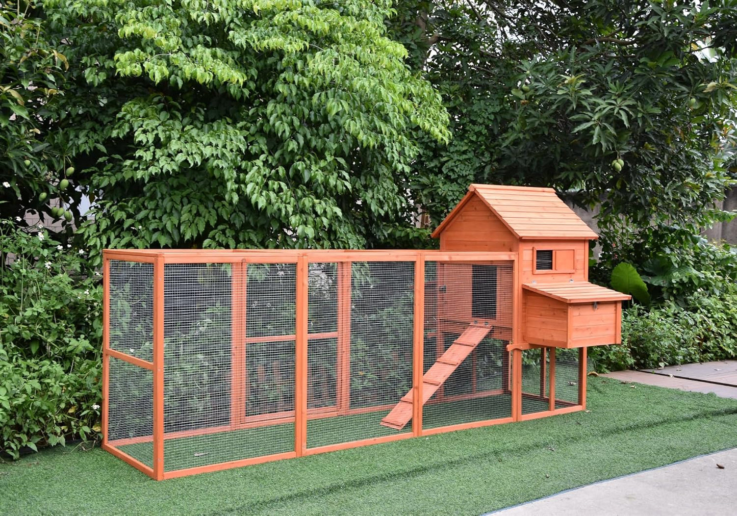Wooden Chicken Coop with Run – Outdoor Animal House – 310x150x150cm - QUORE