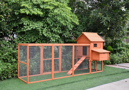 Wooden Chicken Coop with Run – Outdoor Animal House – 310x150x150cm - QUORE