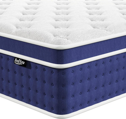 Matras, 160 x 200 cm, hoogte 30 cm, 7-zones orthopedische pocketveringmatras met Comfort geheugenschuimlaag, 101 nachten testslapen (160 x 200 x 30 cm)