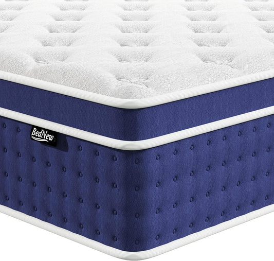 Matras, 160 x 200 cm, hoogte 30 cm, 7-zones orthopedische pocketveringmatras met Comfort geheugenschuimlaag, 101 nachten testslapen (160 x 200 x 30 cm)