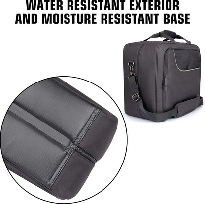 USA Gear XL Magic The Gathering MTG Deck Box Bag Travel Case - Grote MTG-kaart opbergtas met gewatteerde schouderriem, aanpasbare interieur, weerbestendig - past op dekdozen en mouwen kaarten - zwart
