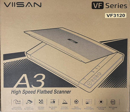Viisan VF3120, flatbedscanner Din-A3. Max. resolutie 1200x1200 dpi. incl. ViiScan software voor Windows. driver voor Mac software