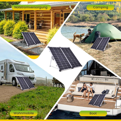Offgridtec® Solarkoffer 200 W 12 V plug & play met geïntegreerde opstand en draagtas zonder laadregelaar
