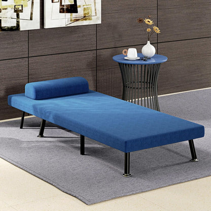 HOMCOM Schlafsessel, Klappbett mit Bettfunktion, Rückenkissen, Klappbar Relaxsessel mit Leinenoptik, Verstellbarer Rückenlehne, 75 x 70 x 75 cm, Dunkelblau - QUORE